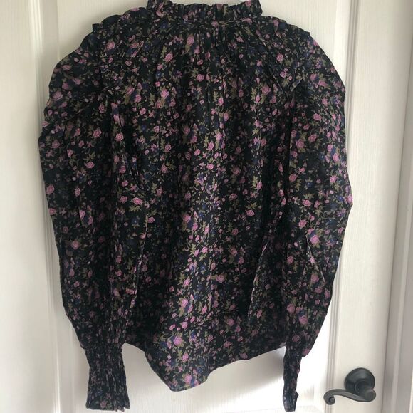 Brand New Free People Meant to Be Blouse Black Camo‎ For Women Size Small - Picture 5 of 8